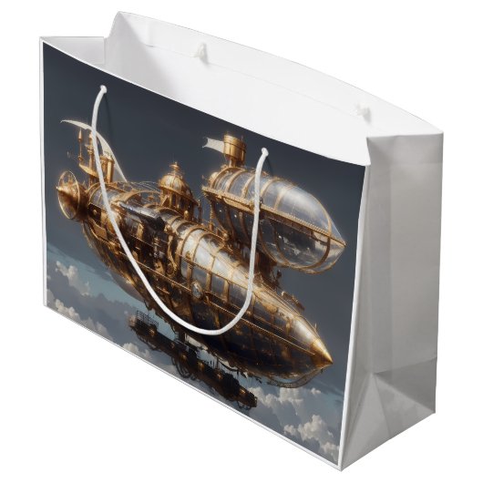 Fantastisch Steampunk luchtschip Groot Cadeauzakje (Achterkant Gekanteld)
