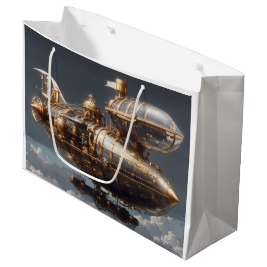 Fantastisch Steampunk luchtschip Groot Cadeauzakje (Voorkant Gekanteld)