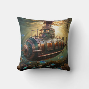 Fantastisch Steampunk Submariner Vaartuig Kussen