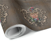 Fantastisch steampunkhart cadeaupapier (Rol Hoek)