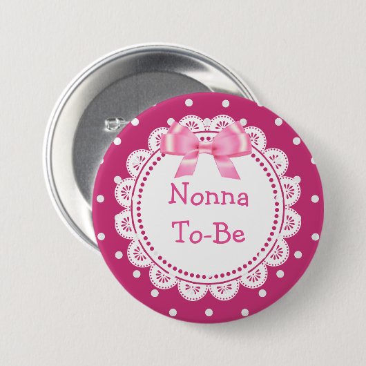 Fantastisch Stippen Baby shower Button (Voorkant /achterkant)