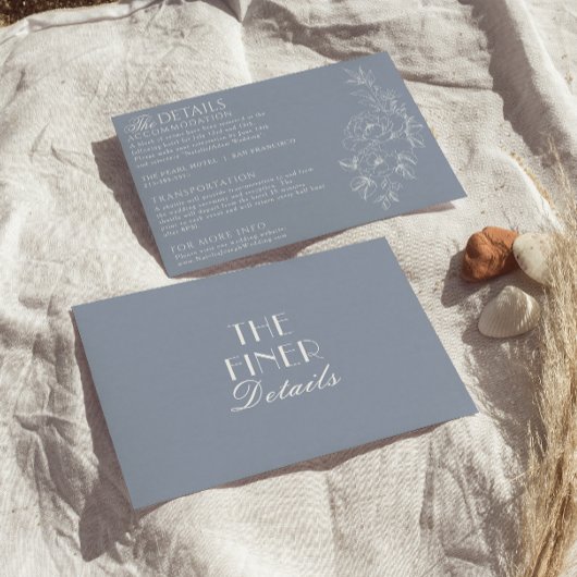 Fantastisch Stofblauw Bloem Boho Chic Bruiloft Det Informatiekaartje