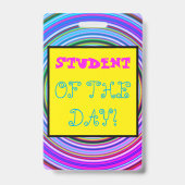 Fantastisch "STUDENT VAN DE DAG!" badge (Achterkant)