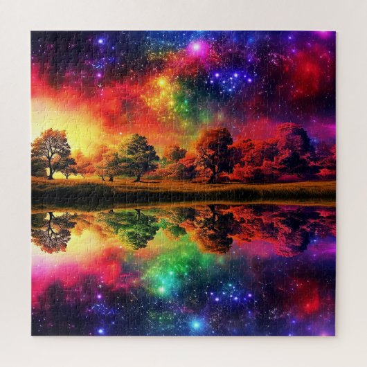 Fantastisch Surrealistisch Kleurig Landschap Legpuzzel (Verticaal)