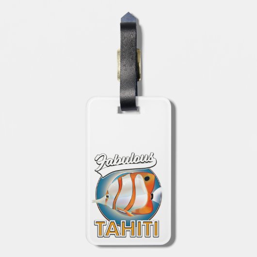 fantastisch Tahiti retro logo Bagagelabel (Achterkant verticaal)