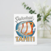 fantastisch Tahiti retro logo Briefkaart (Staand voorkant)