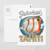 fantastisch Tahiti retro logo Briefkaart (Voorkant / Achterkant)