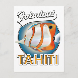 fantastisch Tahiti retro logo Briefkaart