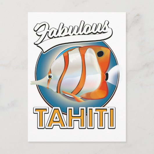 fantastisch Tahiti retro logo Briefkaart (Voorkant)