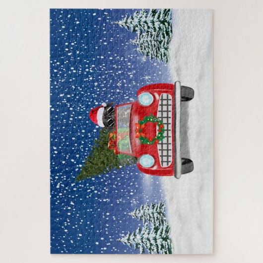 Fantastisch tandwiel met sneeuwkerst legpuzzel (Verticaal)