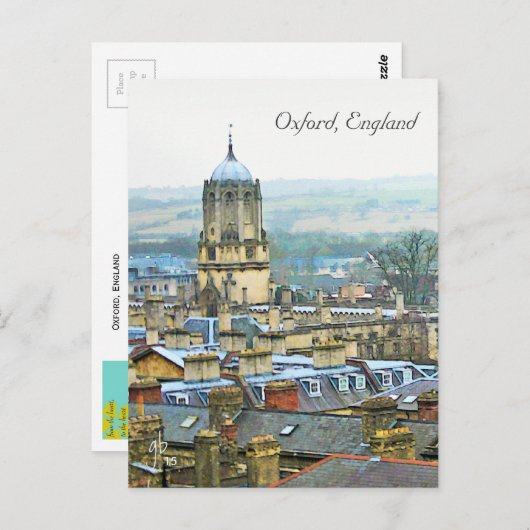 Fantastisch Uitzicht, Oxford, Engeland, Roof Top # Briefkaart (Voorkant / Achterkant)