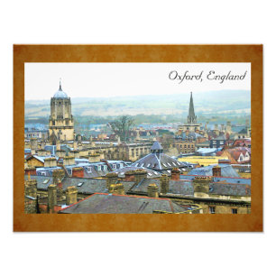 Fantastisch Uitzicht, Oxford, Engeland, Roof Top # Foto Afdruk
