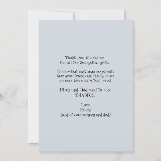 Fantastisch Ultrasound Dank u Baby Punt van Uitzic Bedankkaart (Achterkant)