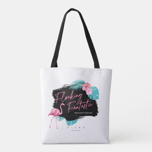 Fantastisch V2 ID930 Flamingo Bachelorette Tote Bag (Achterkant)