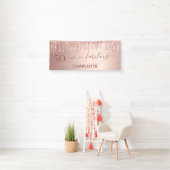 Fantastisch verjaardagsblush roos goudglitter welk spandoek (Insitu)