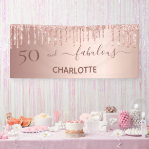 Fantastisch verjaardagsblush roos goudglitter welk spandoek