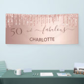 Fantastisch verjaardagsblush roos goudglitter welk spandoek (Beurs)