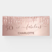 Fantastisch verjaardagsblush roos goudglitter welk spandoek (Horizontaal)