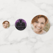 Fantastisch verjaardagscolletje zwarte paarse glit confetti (Voorkanten)