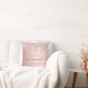 Fantastisch verjaardagsgoud roos glitter roze zilv kussen