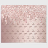 Fantastisch verjaardagsgoudglitterspleet roos cadeaupapier (Vlak)