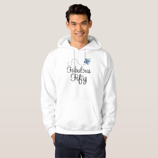Fantastisch vijftig blauwe vlinderdag cadeau hoodie (Voorkant volledig)