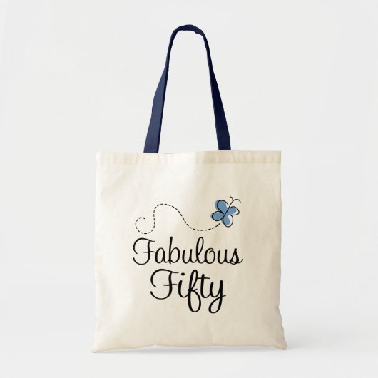 Fantastisch vijftig blauwe vlinderdag cadeau tote bag (Voorkant)