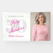 Fantastisch Vijftig Roze Script Viering Spandoek (Horizontaal)