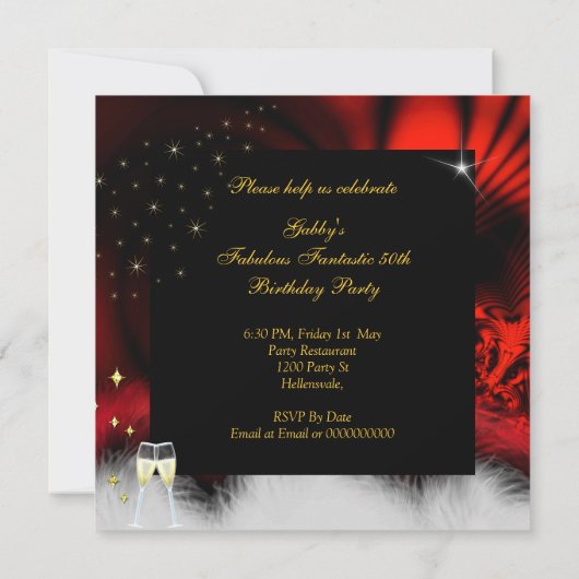 Fantastisch vijftig zwarte goudfeest op hoog nivea kaart (Achterkant)