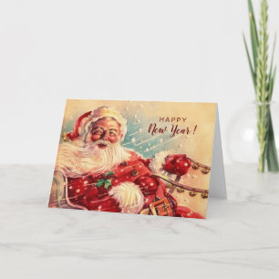 Fantastisch vintage nieuwjaar en Sinterklaas  Kaart