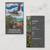 Fantastisch Visitekaartje met uniek vliegend schip (Voorkant / Achterkant)