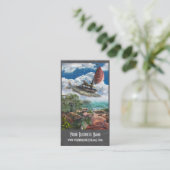 Fantastisch Visitekaartje met uniek vliegend schip (Staand voorkant)