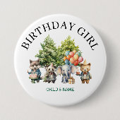 Fantastisch Waterverf Bos Verjaardag Ronde Button 7,6 Cm (Voorkant)