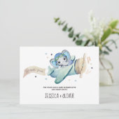 Fantastisch Waterverf Elephant-vliegtuig Dank u Kaart (Staand voorkant)