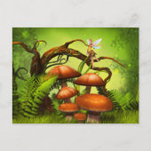 Fantastisch wereldbos, grote paddenstoelen en vrij briefkaart (Voorkant)