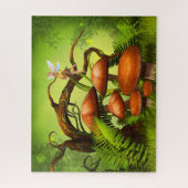 Fantastisch wereldbos, grote paddenstoelen en vrij legpuzzel (Verticaal)