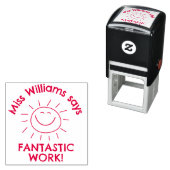 Fantastisch werk glimlachende zon aangepaste leraa  zelfinktende stempel (In situ)