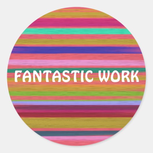 Fantastisch werk regenboog onderwijs ronde sticker (Voorkant)