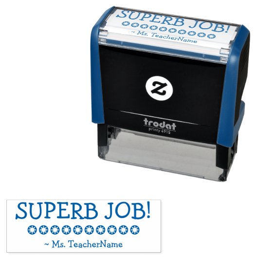 "FANTASTISCH WERK!" Tutor Rubber Stamp Zelfinktende Stempel (In situ)
