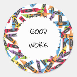 Fantastisch werkschoolteken ronde sticker