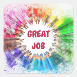 Fantastisch werkschoolteken vierkante sticker