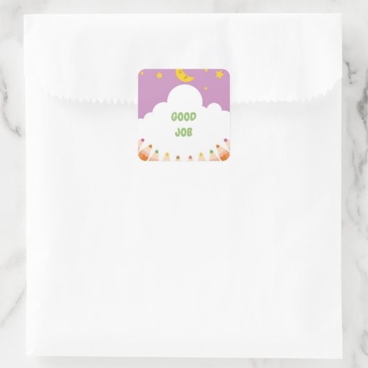 Fantastisch werkschoolteken vierkante sticker (Tas)