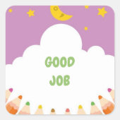 Fantastisch werkschoolteken vierkante sticker (Voorkant)