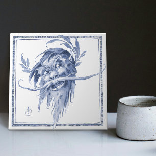 Fantastisch Wezen Betoverende Art Nouveau Delft Tegeltje
