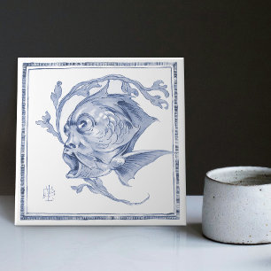 Fantastisch Wezen Betoverende Art Nouveau Delft Tegeltje