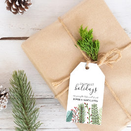 Fantastisch Wintergroen Loofwerk Gepersonaliseerd Cadeaulabel