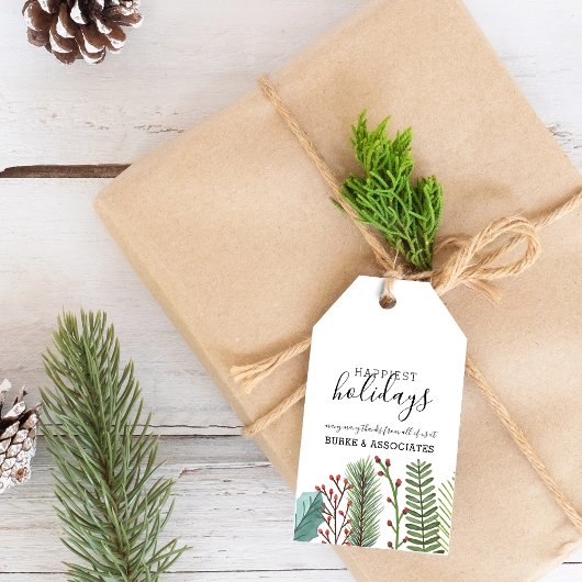 Fantastisch Wintergroen Loofwerk Gepersonaliseerd Cadeaulabel