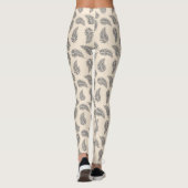 Fantastisch wit varenpatroon leggings (Achterkant)