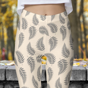 Fantastisch wit varenpatroon leggings