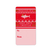Fantastisch witte kerst, lelijke Sweater Gift Labe Etiket (Voorkant)
